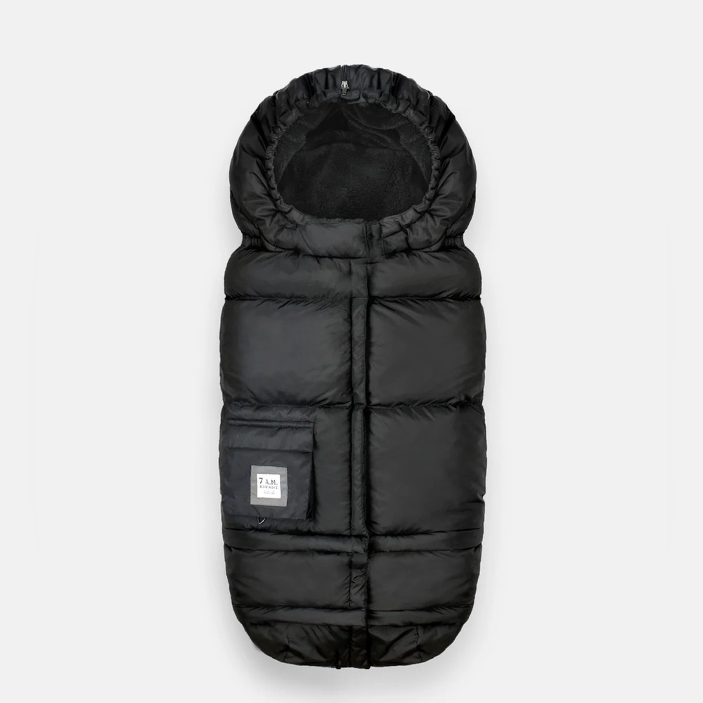 7AM Enfant Blanket 212 Evolution Extendable Footmuff Black with Faux Fur Soft!!